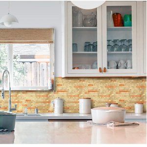 Tidecarpe Backsplash Tile Peel and Stick Marble Self-Adhesive Wall Tile Aluminum